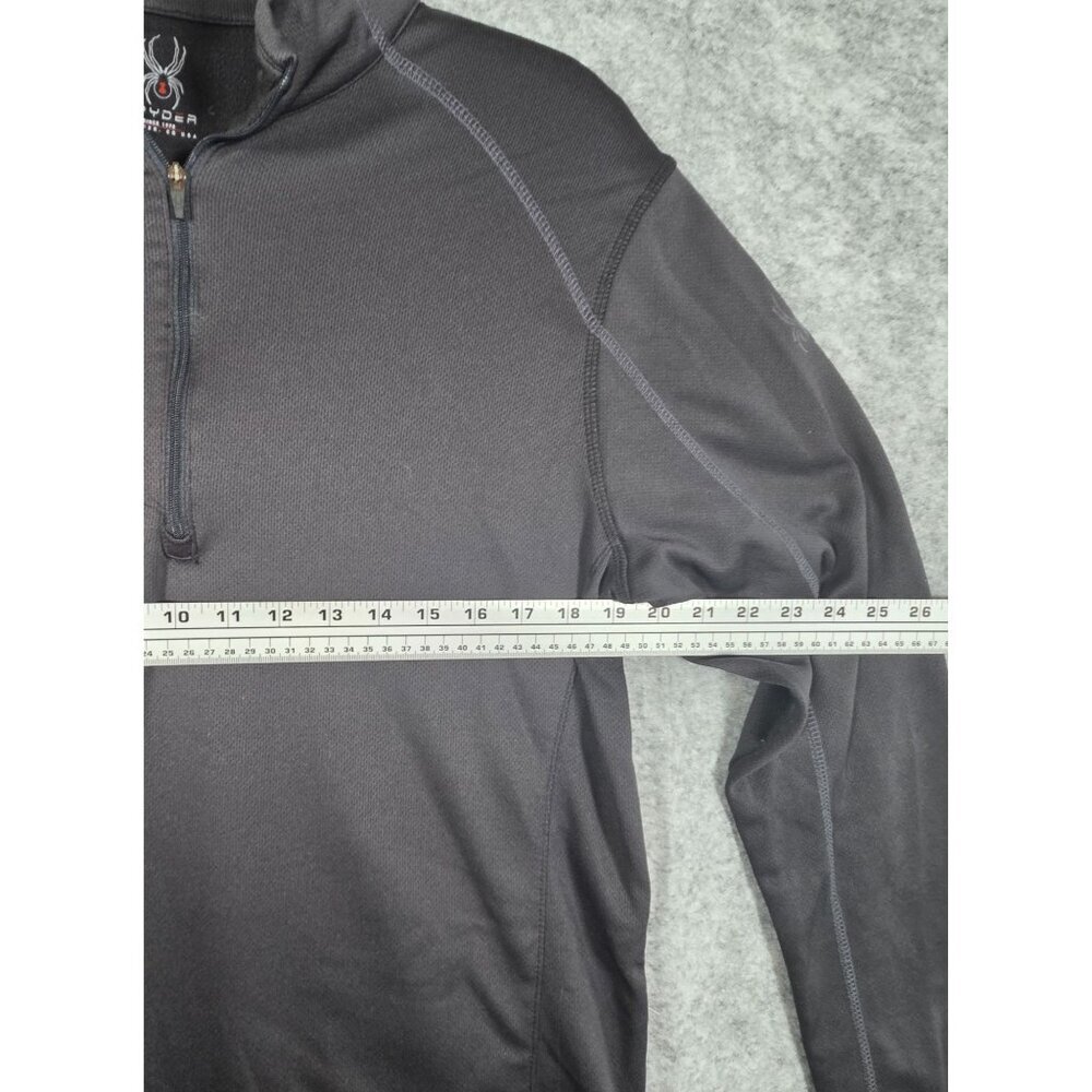 Spyder Men's 1/4 Zip Fleece Lined Long Sleeve Pullover  Black Size L Gorpcore - Picture 3 of 8